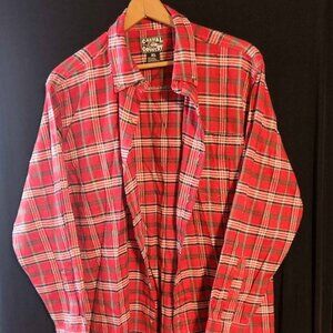 Casual Country Outfitters Red Flannel Button Up Shirt Unisex XL
